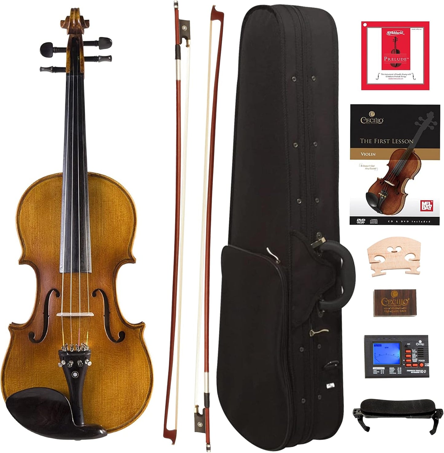 Cecilio Full Size 4/4 Violin with Hard Case for Beginners