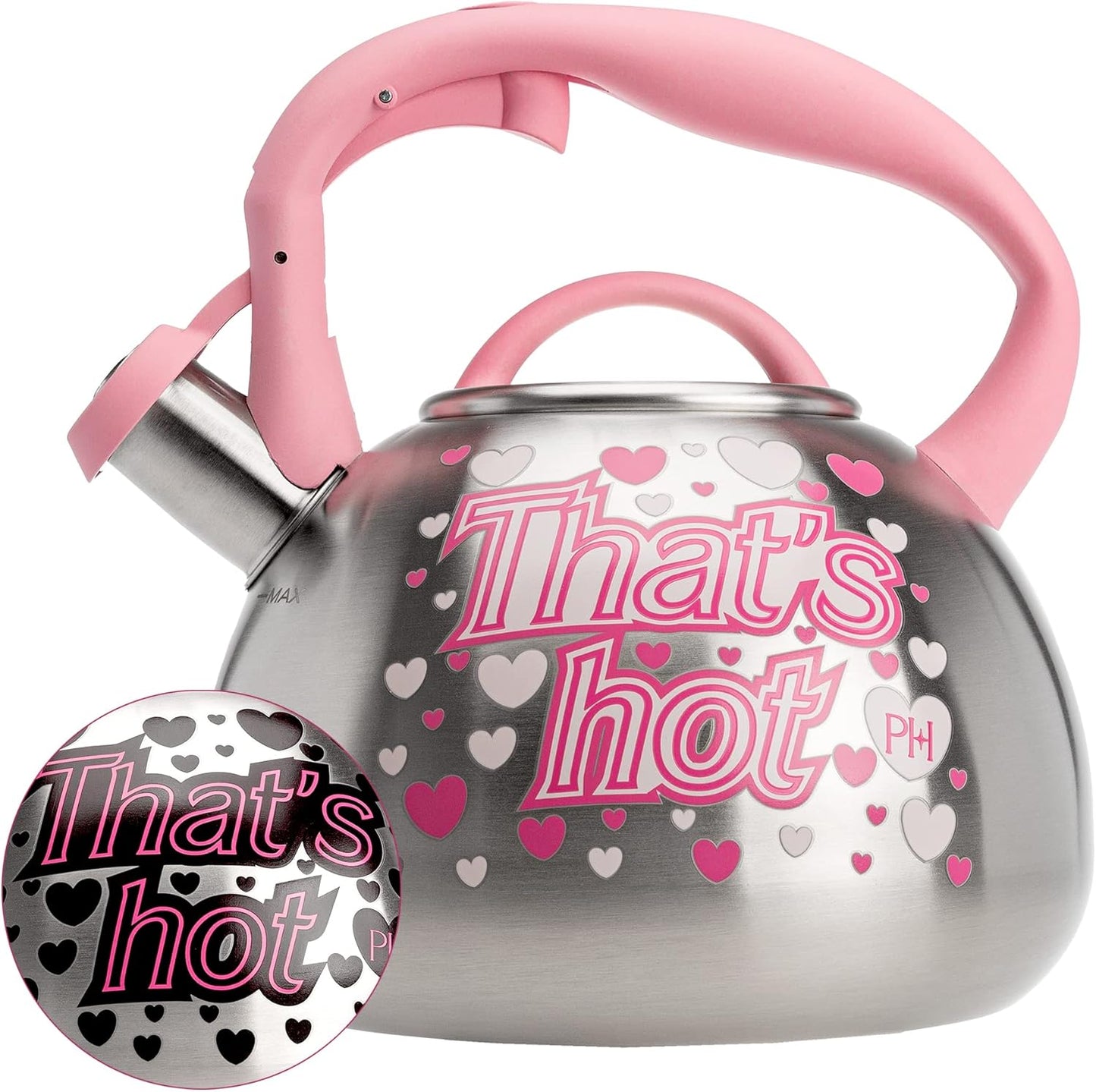 Paris Hilton Whistling Stovetop Tea Kettle with Color Changing Design