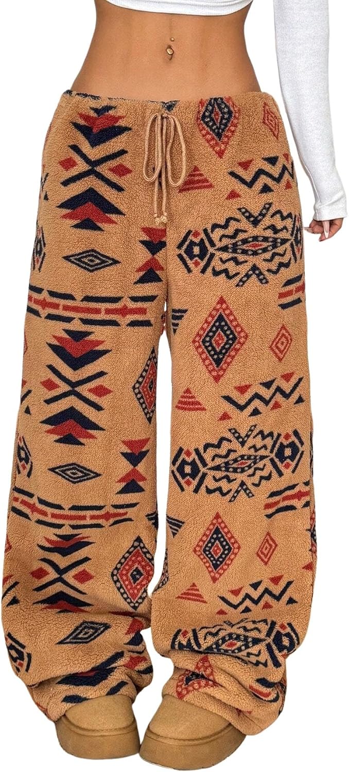 ZAFUL Women's Fuzzy Plush Pajama Pants for Cozy Comfort