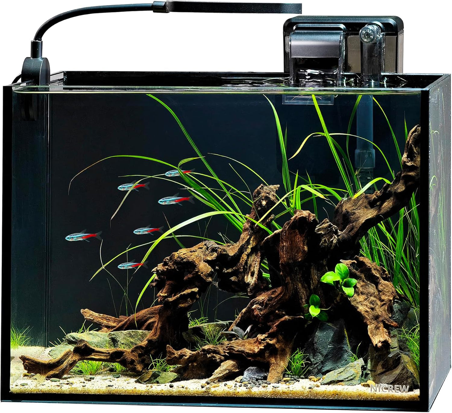 NICREW 2.5 Gallon Nano Nature Aquarium Kit for Small Spaces