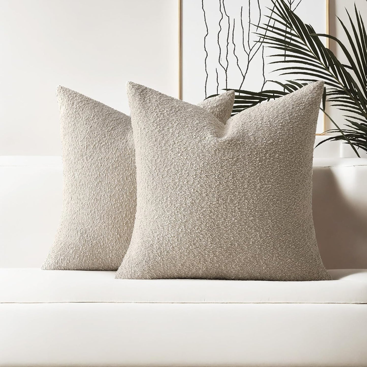 HAUSSY Set of 2 26x26 Decorative Throw Pillow Covers for Home