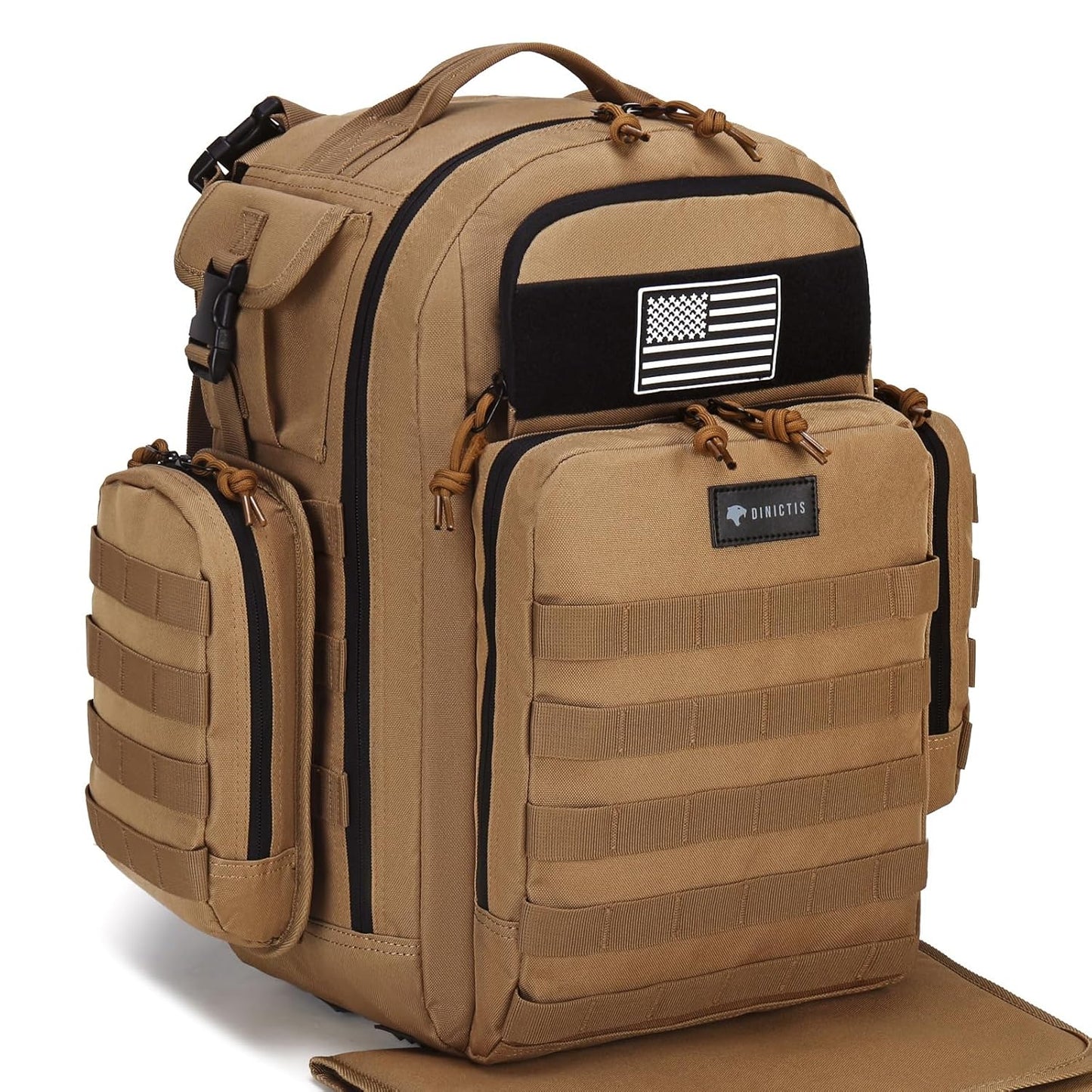 Dinictis Dad Diaper Bag Backpack - Military Style Jungle Brown