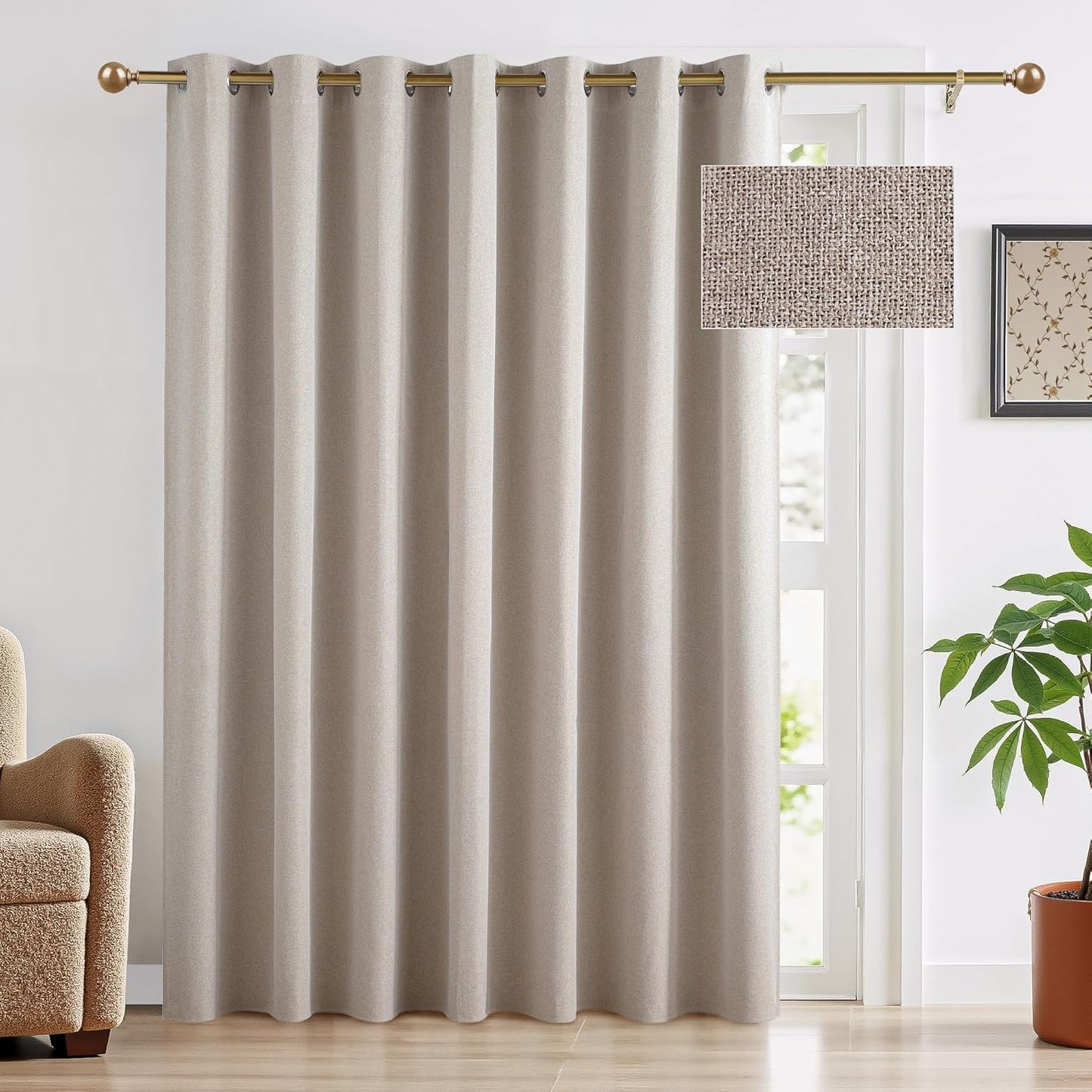 RYB HOME Extra Long Blackout Room Divider Curtains for Sliding Doors