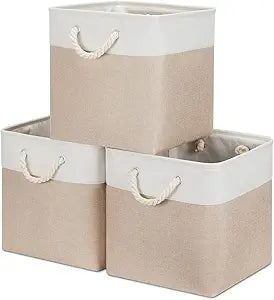 Bidtakay 13 Inch Fabric Storage Baskets for Organizing 3 Pack