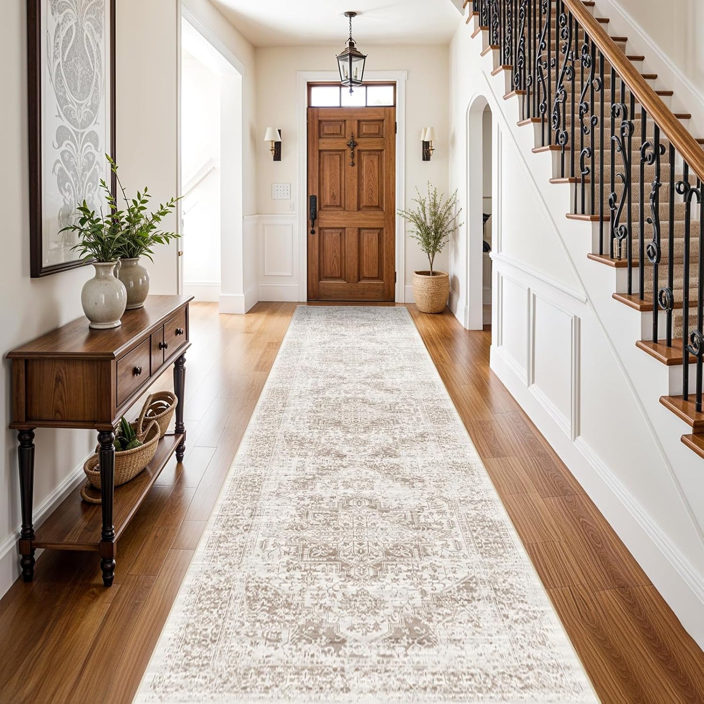 Washable 2ft 6in'x12ft Runner Rug - Non-Slip Vintage Style Rug