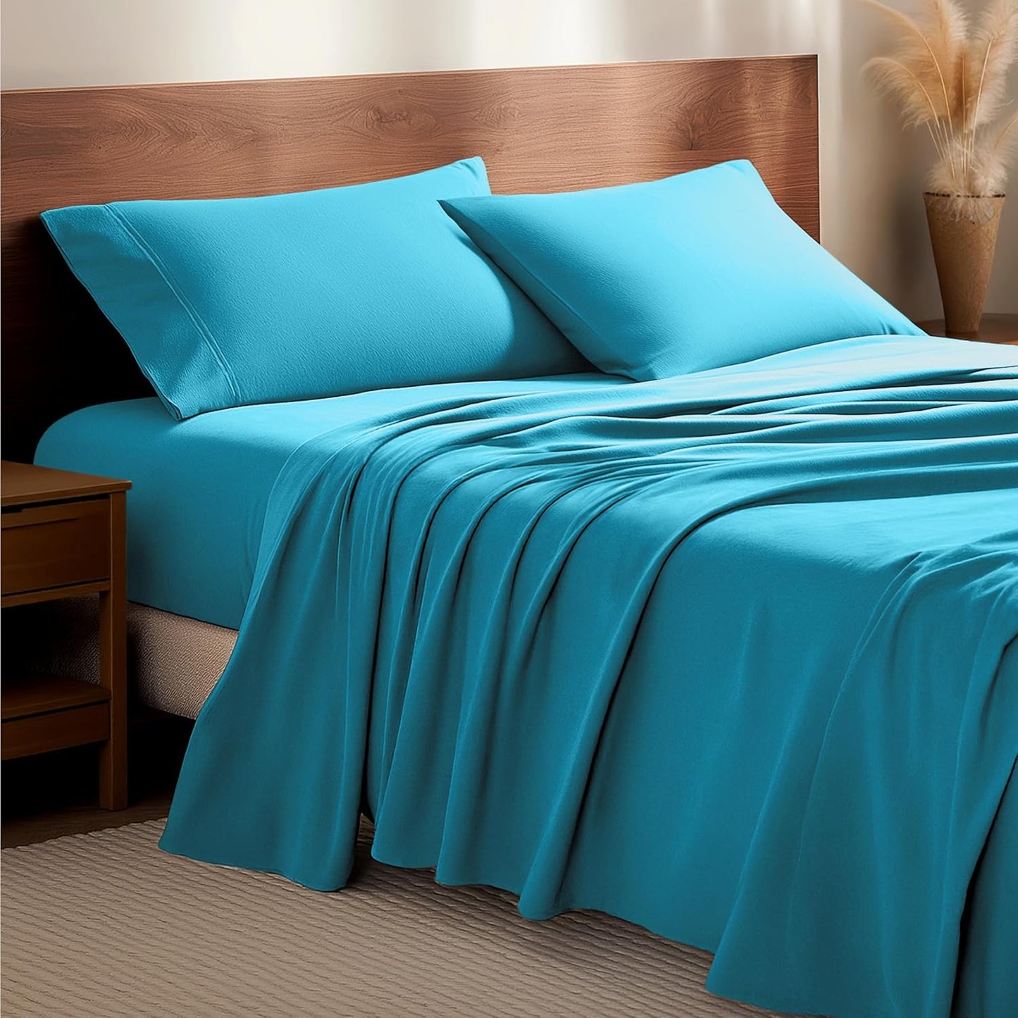Bare Home California King Flannel Sheet Set for Cozy Comfort