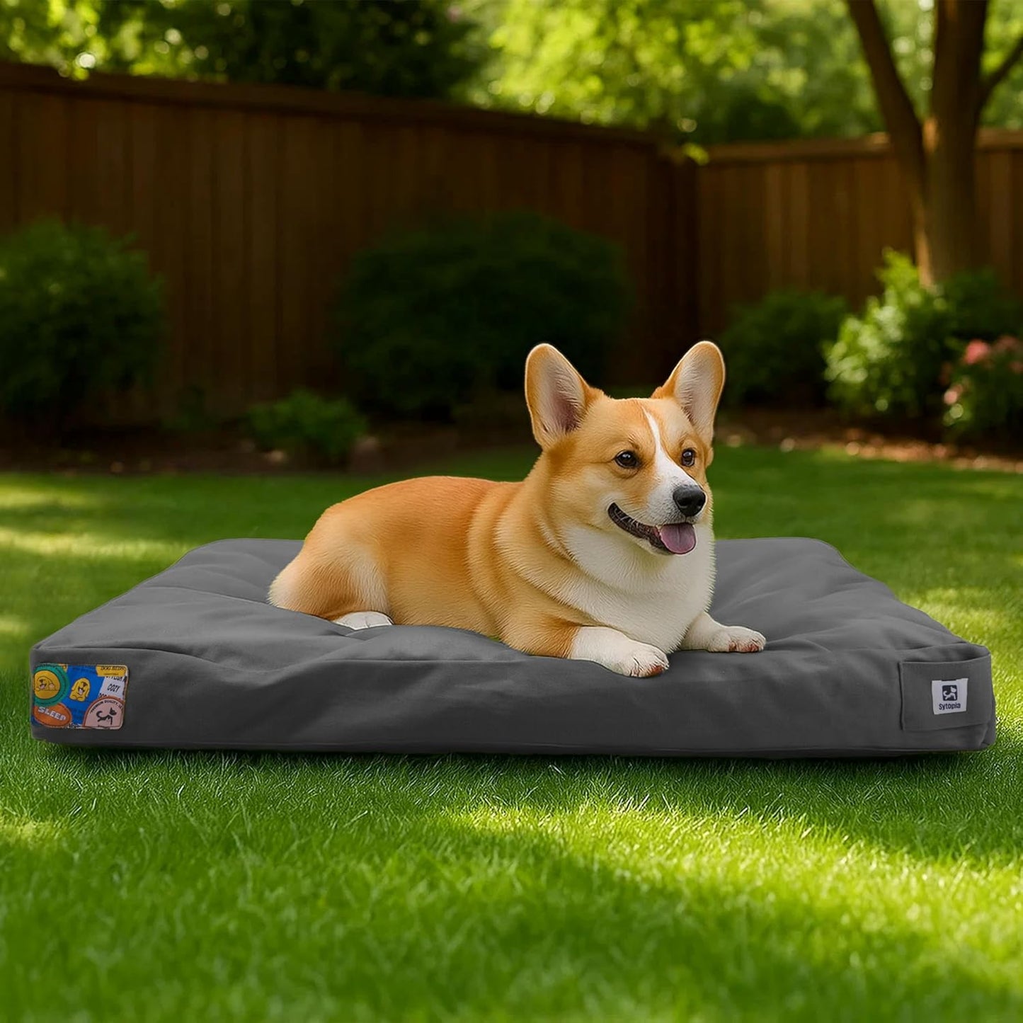 Sytopia 30-Inch Canvas Outdoor Dog Bed for Medium Dogs