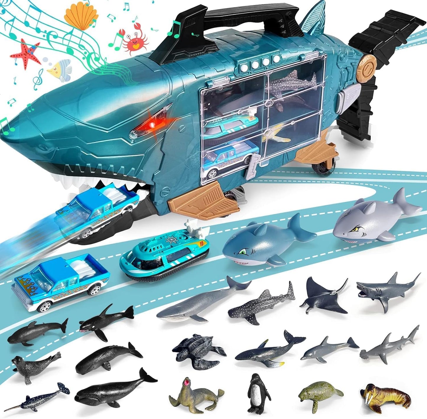 Shark LED Ocean Animal Toys Set for Kids - Fun & Learning