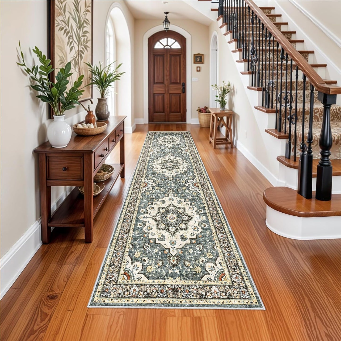 Washable Oriental Hallway Runner Rug - Soft Carpet for Home