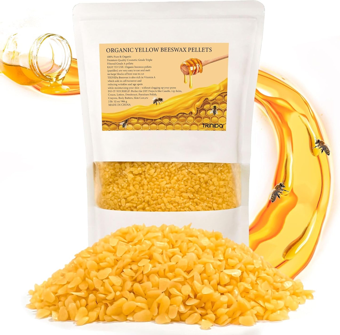 Organic Beeswax Pellets for DIY Crafting