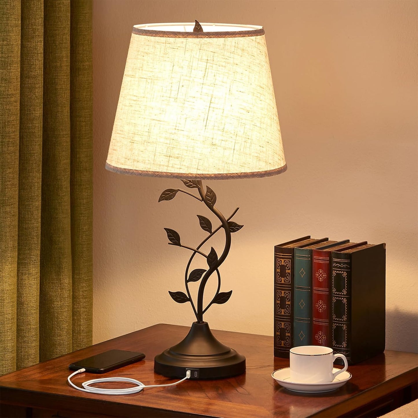 Retro Lamp with USB Charging Ports