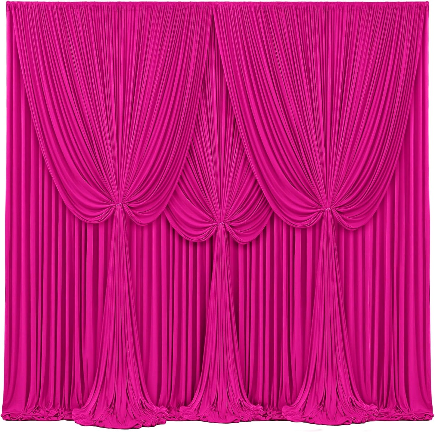 4 Panels Hot Pink Backdrop Curtains for Stunning Events