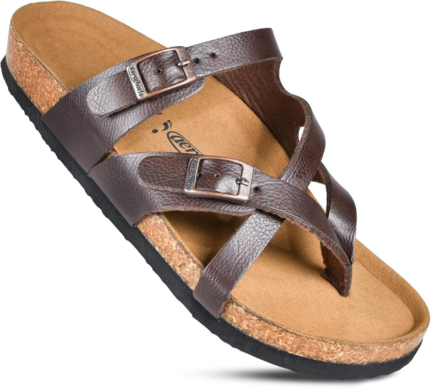 AEROTHOTIC Womens Strappy Slip-On Sandals with Arch Support