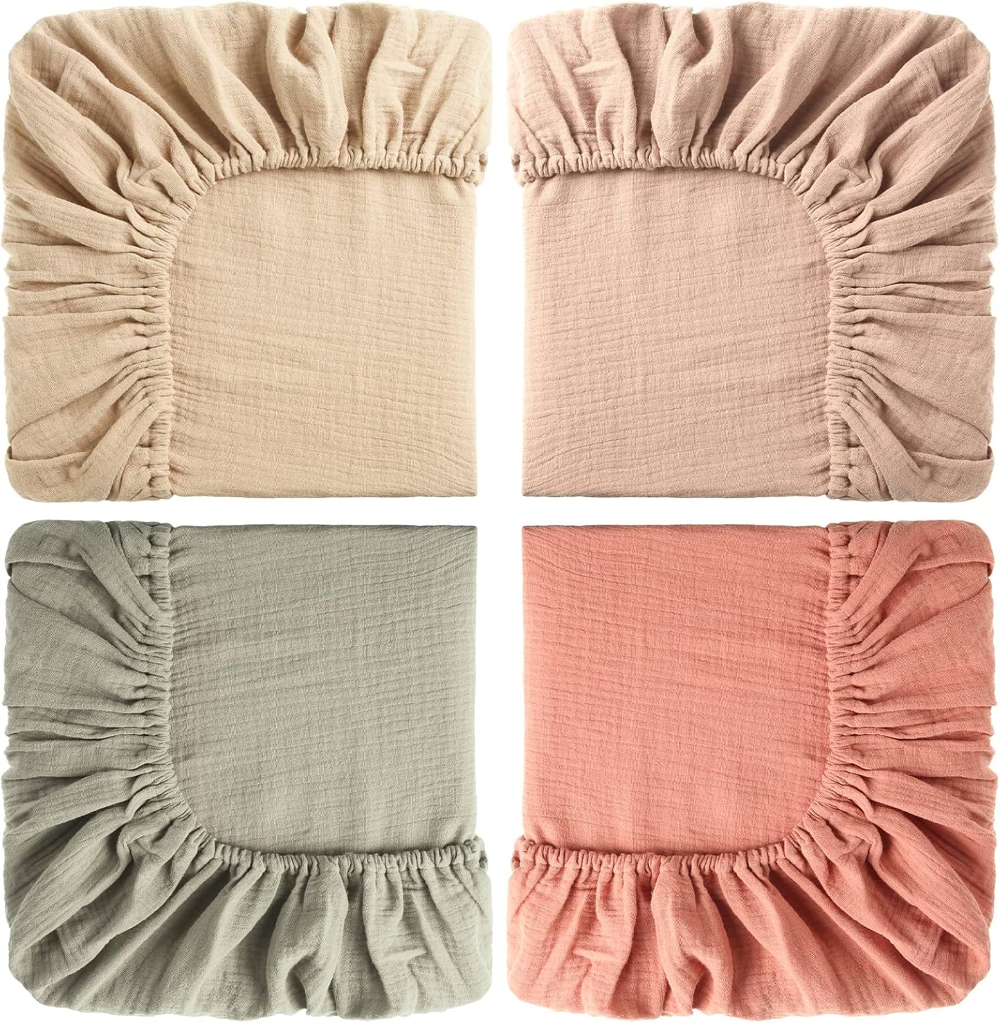 Gerrii Muslin Mini Crib Sheets 24 x 38 Inch for Baby Comfort