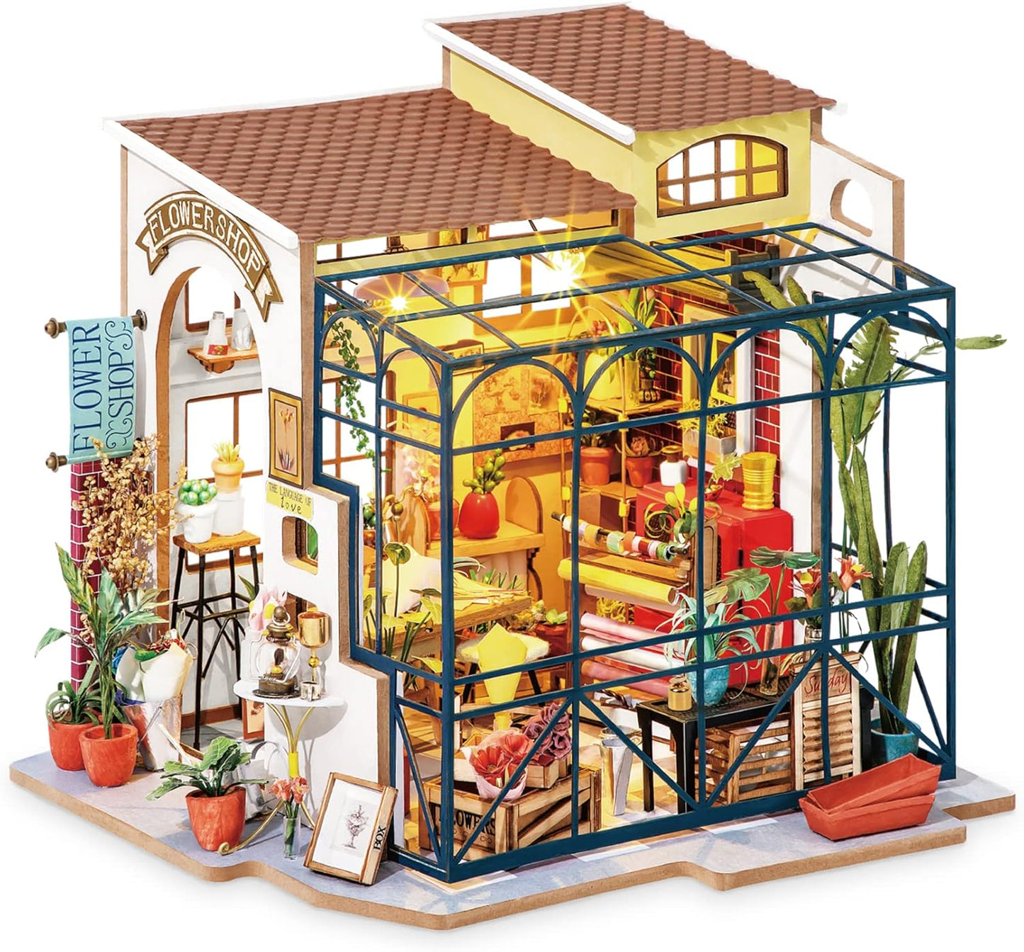 DIY Dollhouse Kit Mini House with Furniture - Emily's Flower Shop