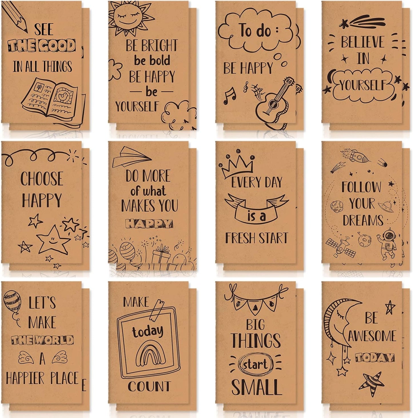 24 Funny Motivational Mini Notebooks - Ideal Gifts!