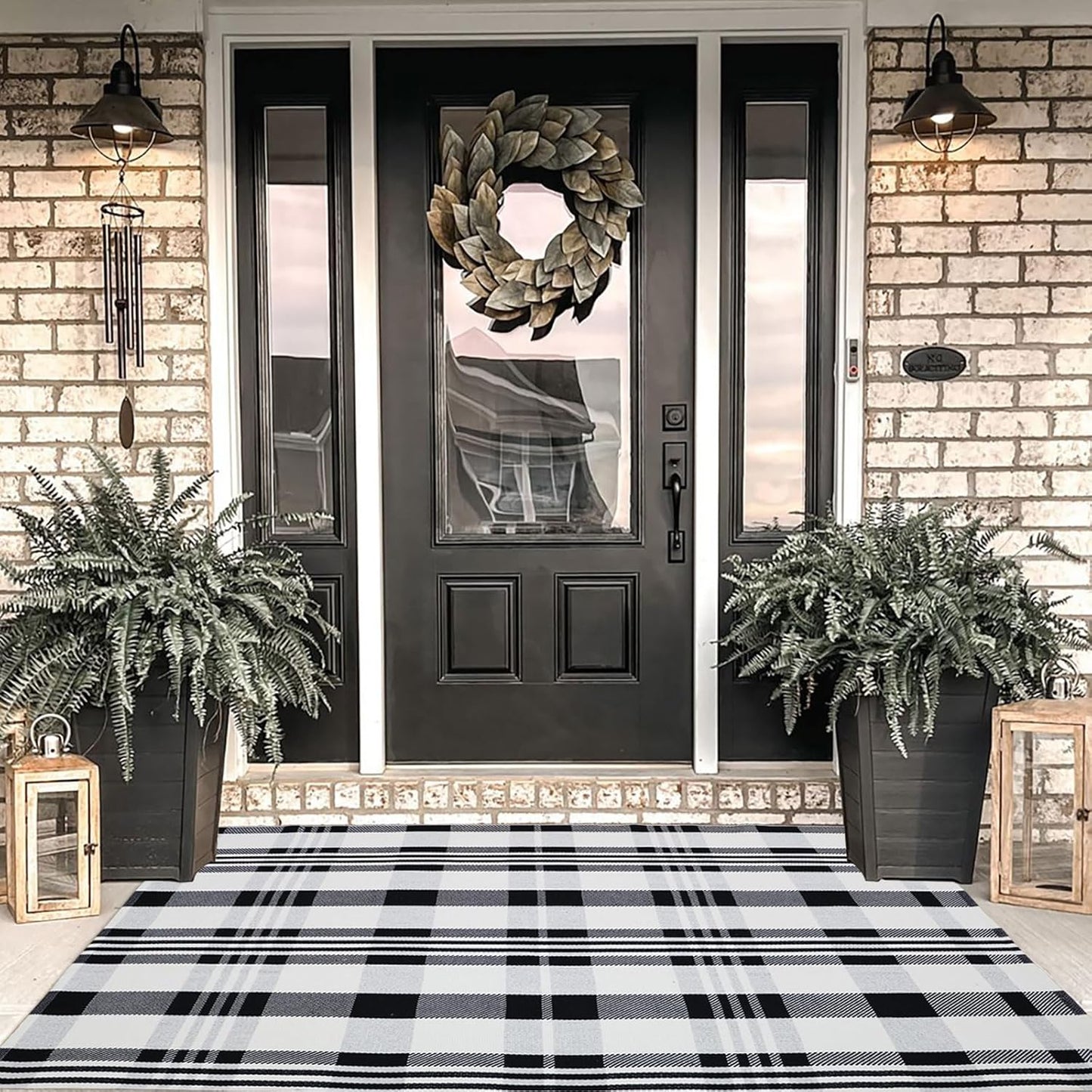 Fall Decor Plaid Rug for Indoor/Outdoor Use, 4ft x 6ft
