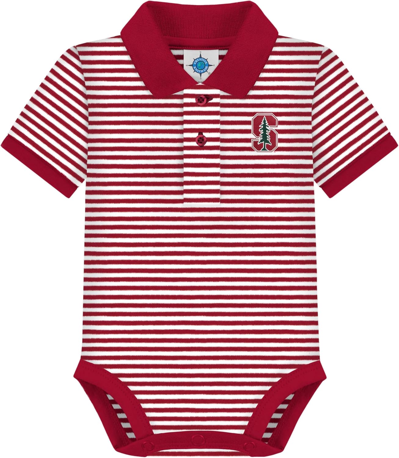Creative Knitwear College Baby Striped Polo Bodysuit for Infants