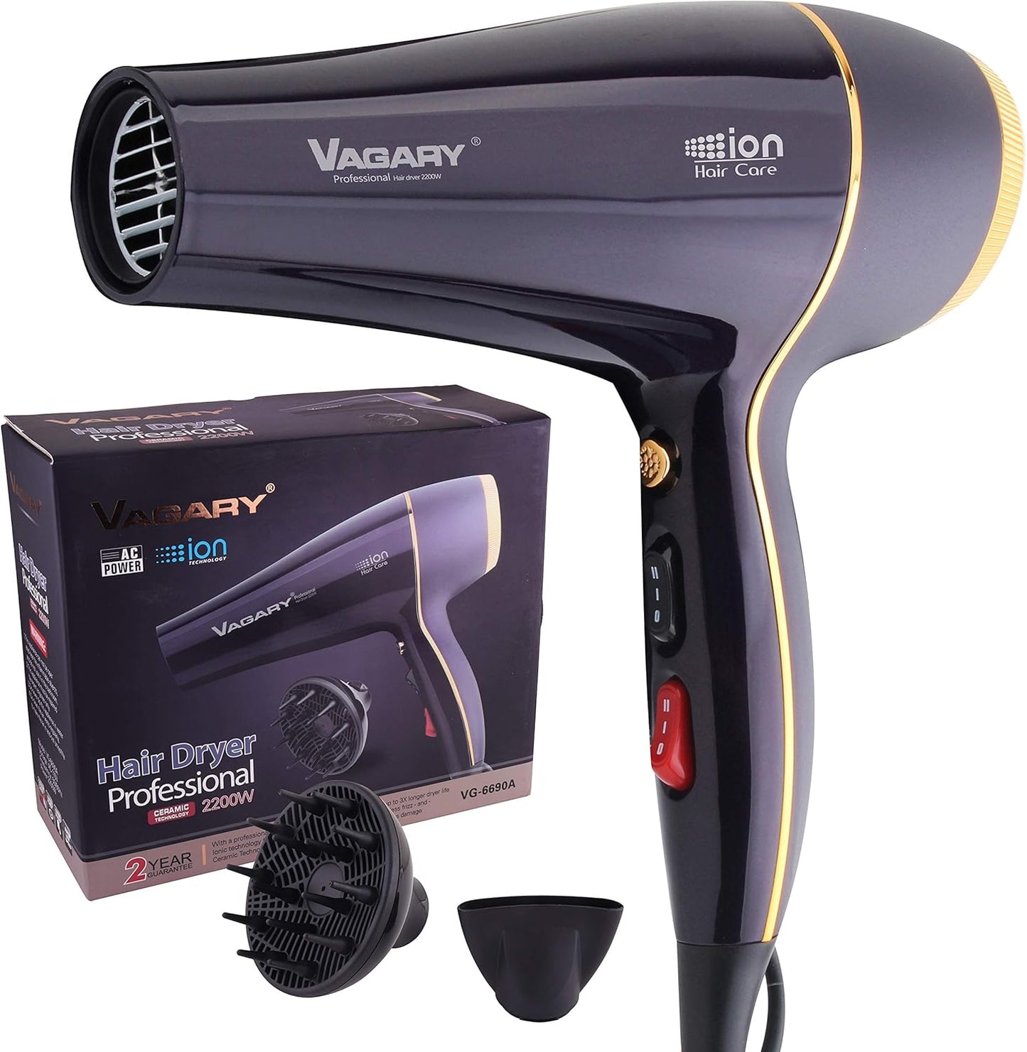 VAGARY 6690A Pro Hair Dryer 2200w Fast Drying