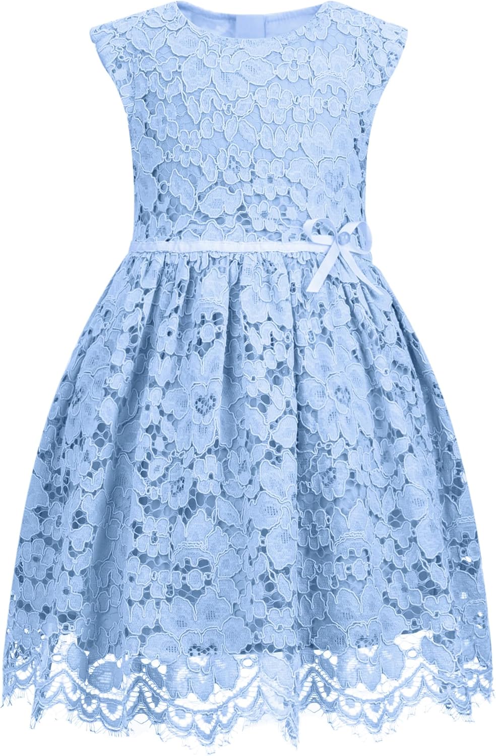 ALLOVIN Girls Sleeveless A-Line Lace Party Dress for All Occasions