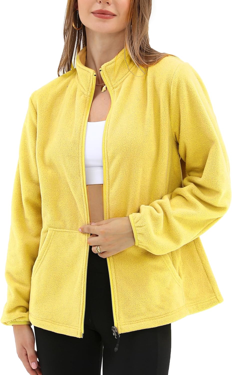 Argstar Women's Fleece Jacket with 6 Pockets for Comfort
