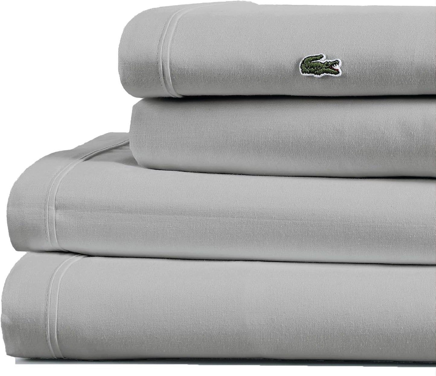 Lacoste 100% Cotton Percale 3-Piece Sheet Set for Comfort