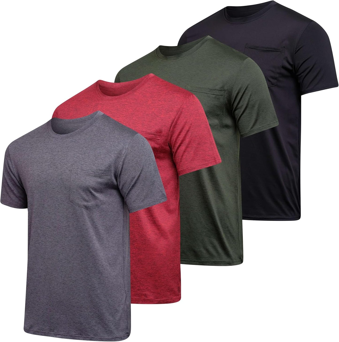 Men's Dry-Fit Short Sleeve Pocket Crew Performance T-Shirt