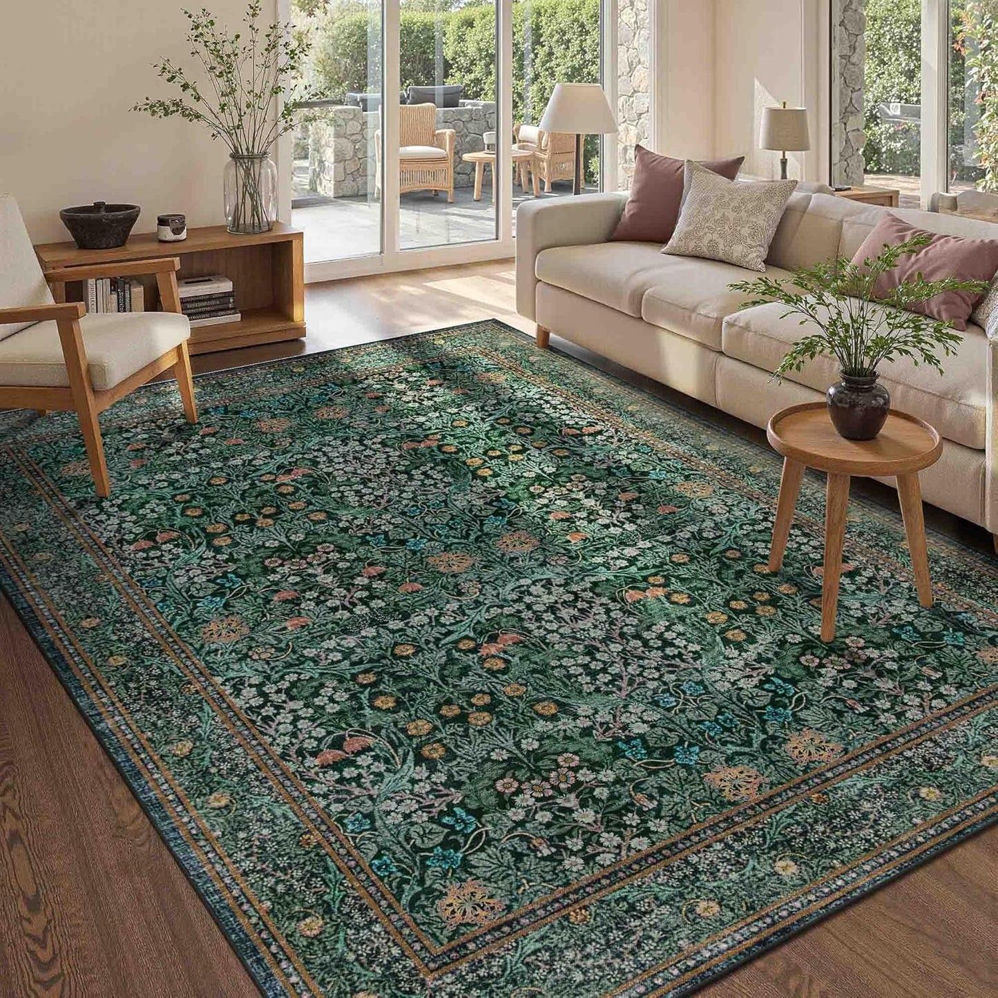 5x7 Area Rugs for Living Room Bedroom, Vintage Boho Design