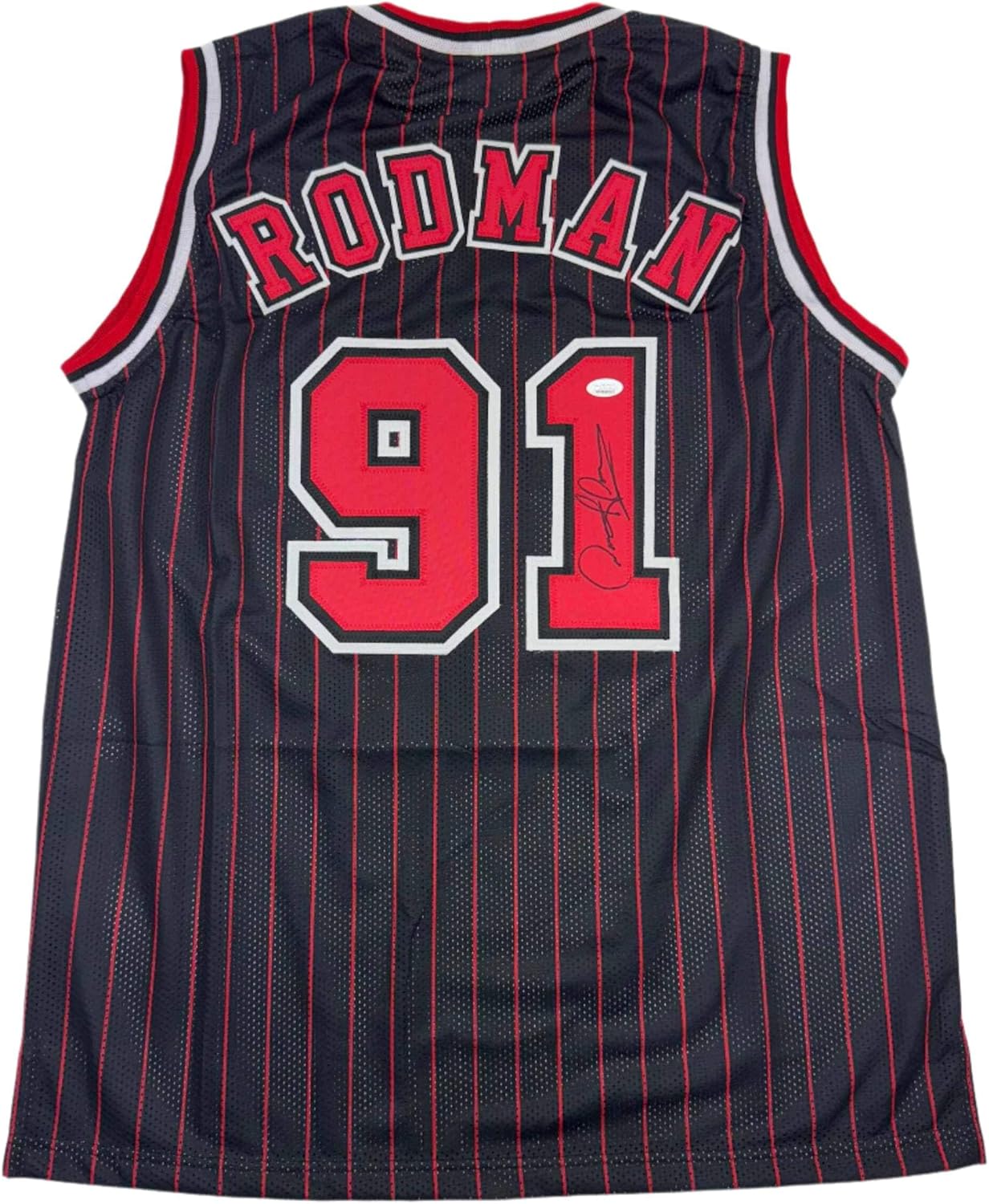 Autographed Dennis Rodman Chicago Pinstripe Jersey with COA