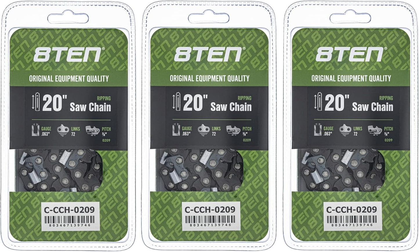 8TEN Ripping Chainsaw Chain 20 Inch for Stihl and Husqvarna