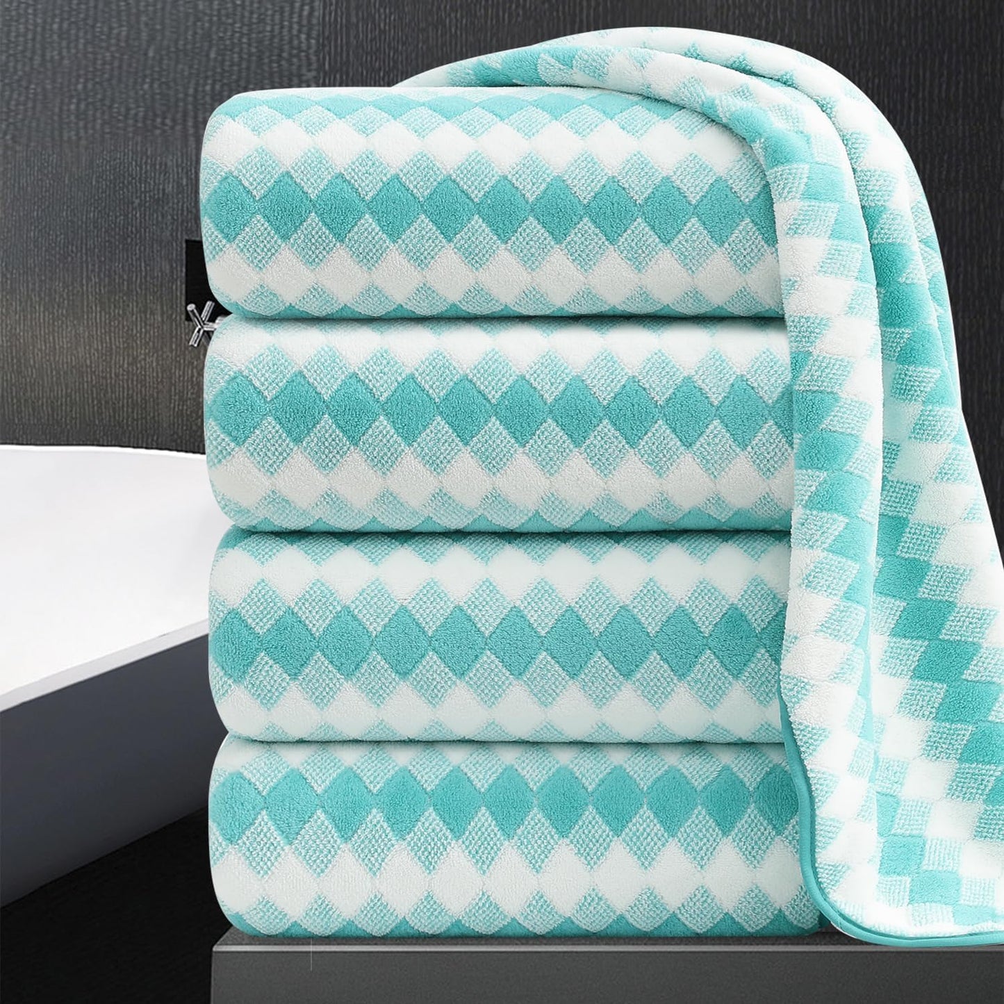 4 Piece Extra Large Bath Towel Set for Ultimate Comfort