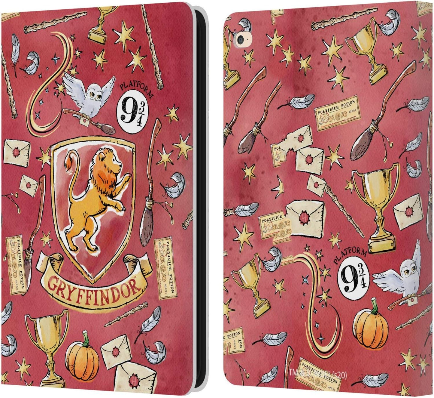 Harry Potter Gryffindor Pattern Leather Wallet Case for iPad Air 2