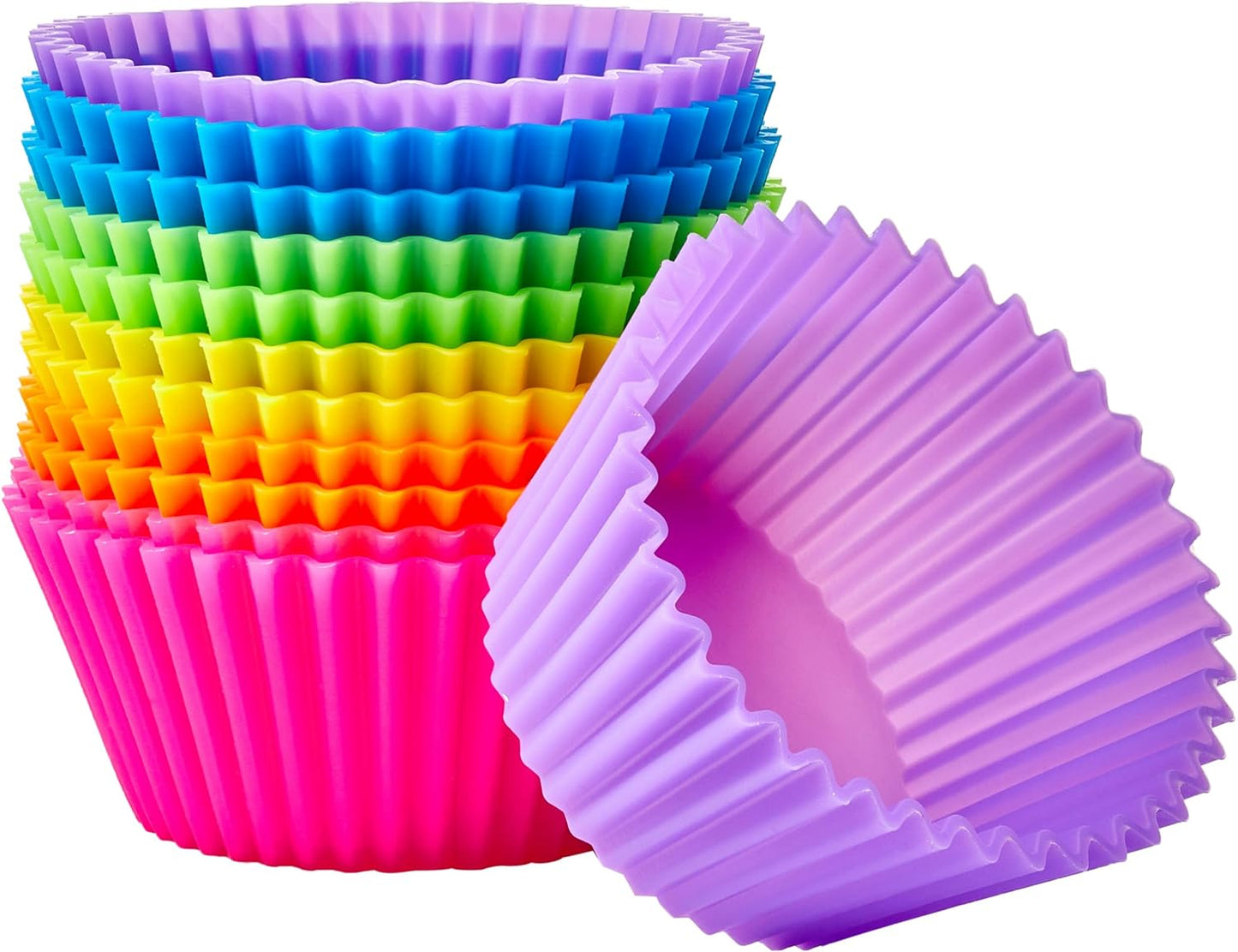 Colorful & Eco-Friendly Silicone Baking Cups - 12 Pack