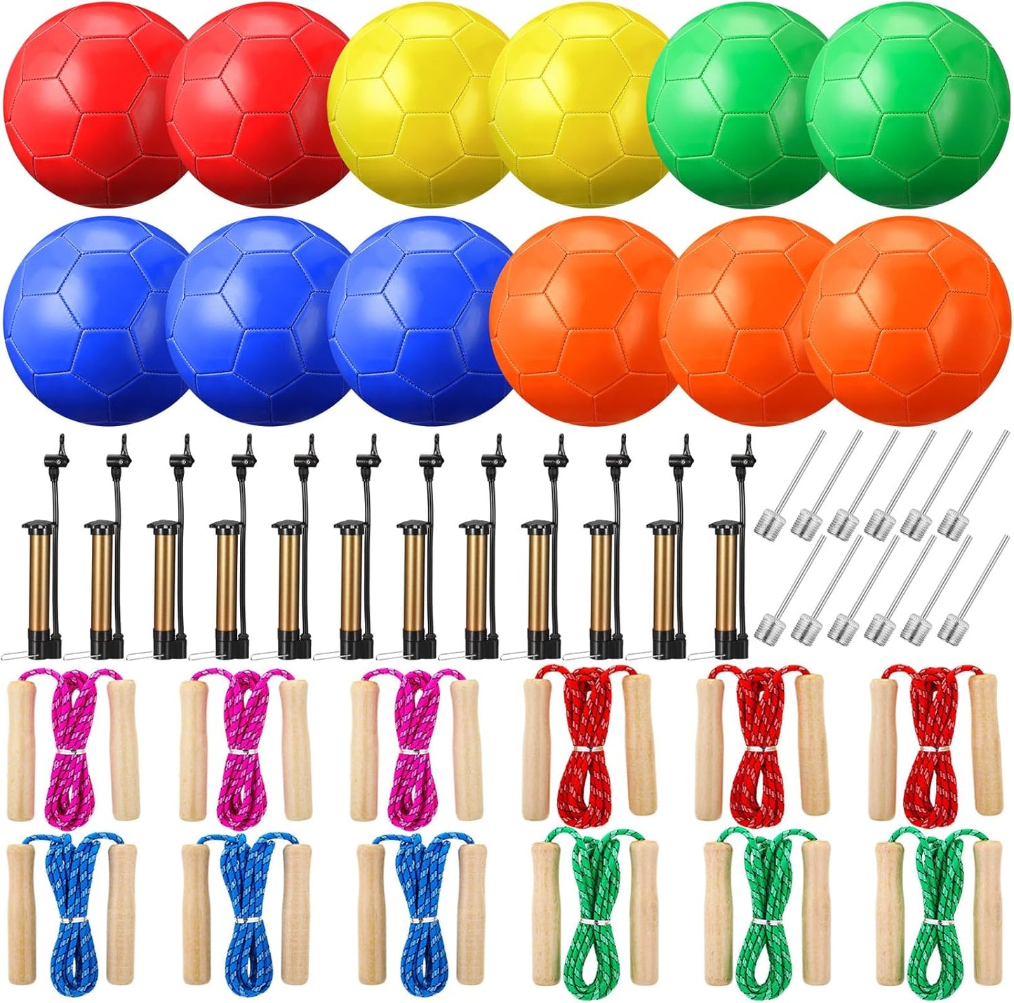 12 Sets Operation Christmas Soccer Balls and Jump Ropes for Fun