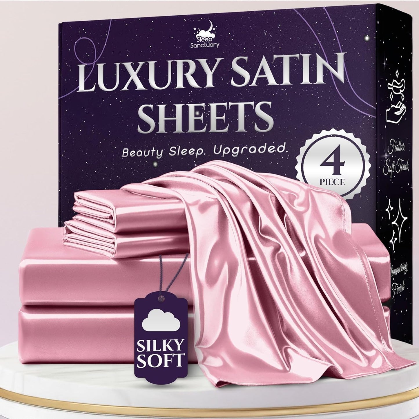 Satin Sheets King Size Luxury Silky Bed Set for Ultimate Comfort