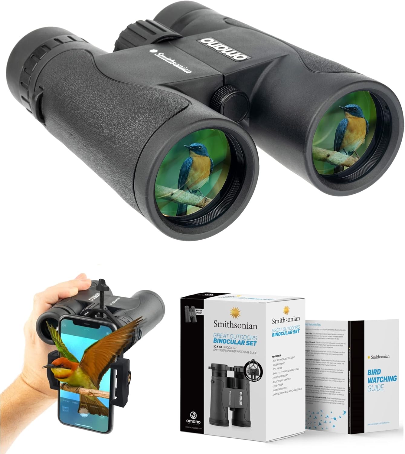 Smithsonian Adult Birding Binoculars - Perfect for Travel & Hiking