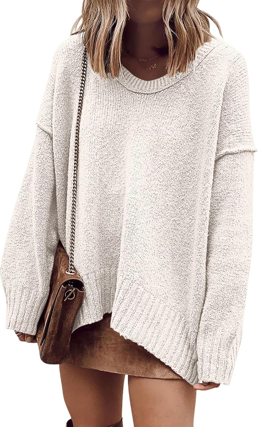 Oversized Casual Loose Slouchy V Neck Batwing Sweater for Women