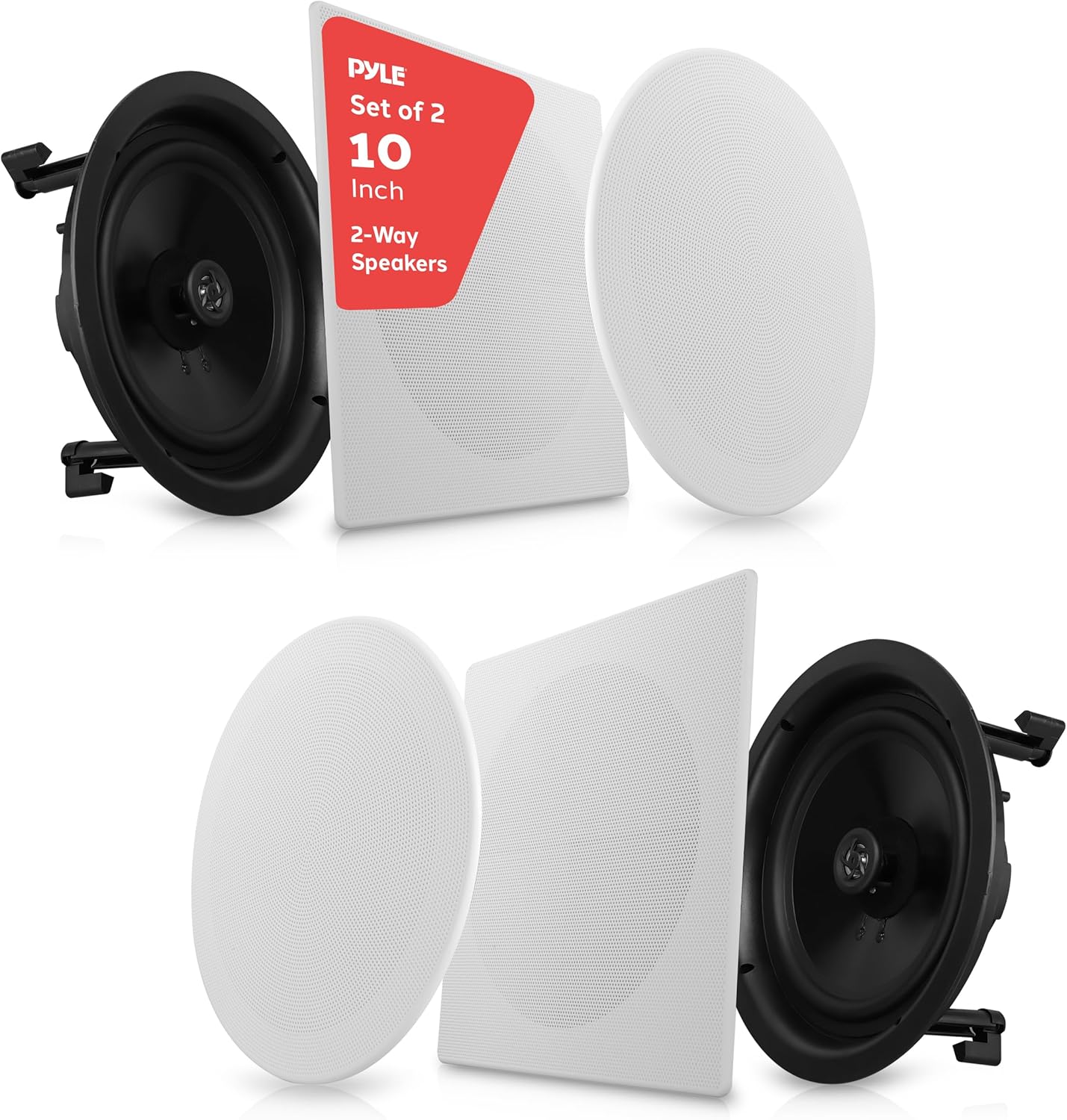 Pyle Flush Mount Speaker System 300W Stereo Sound