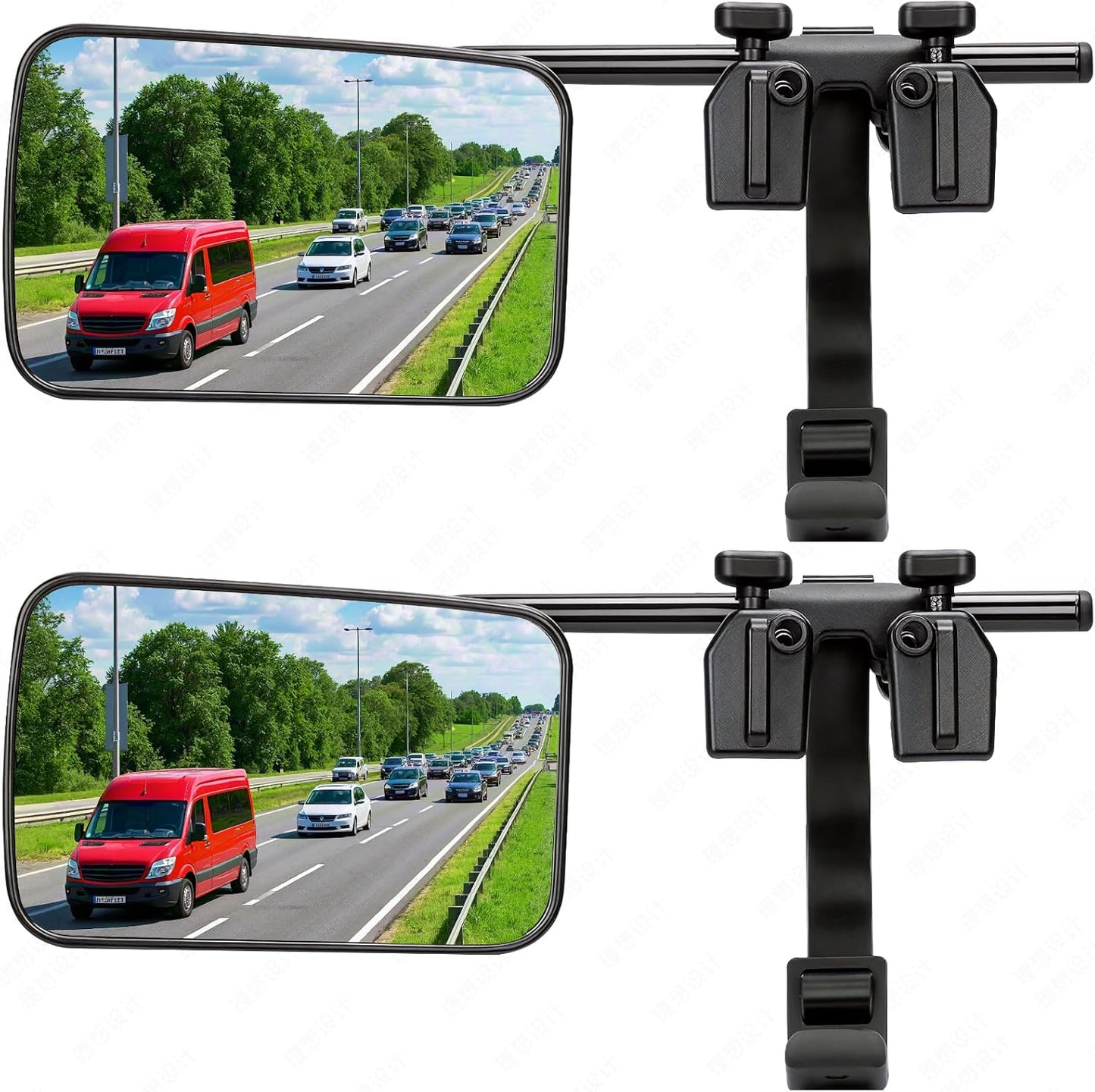 Clamp On Universal Mirror Extenders for Safe Towing and Driving