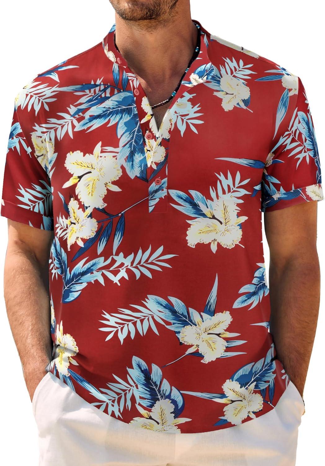 COOFANDY Men's Casual Henley Shirt for Summer Beach Style