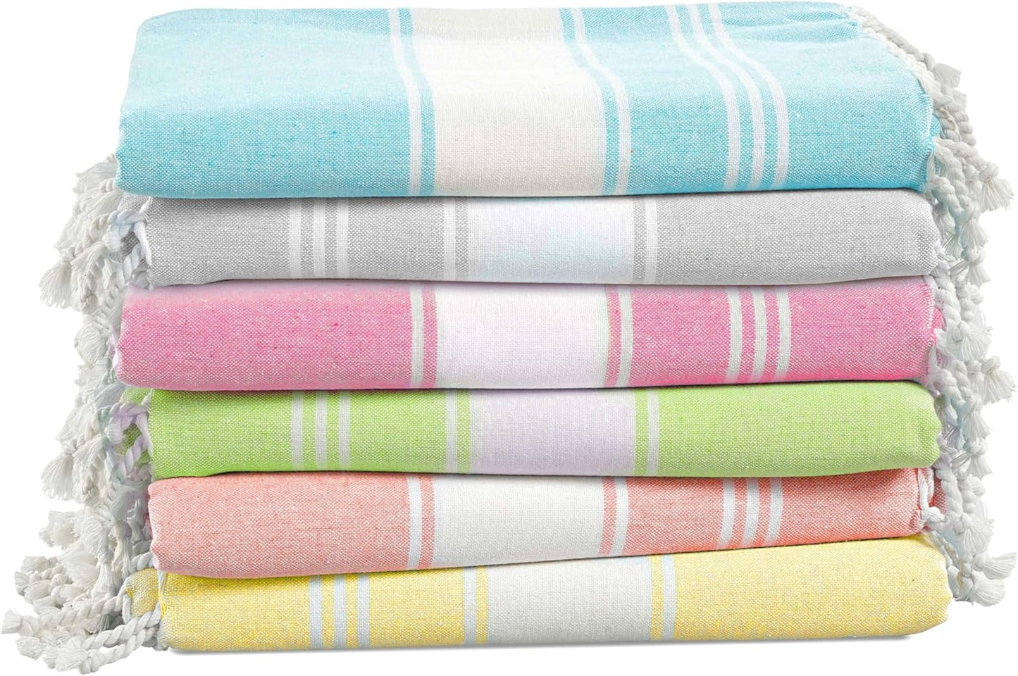 Oversized Turkish Towels Set of 6 for Beach and Travel Use