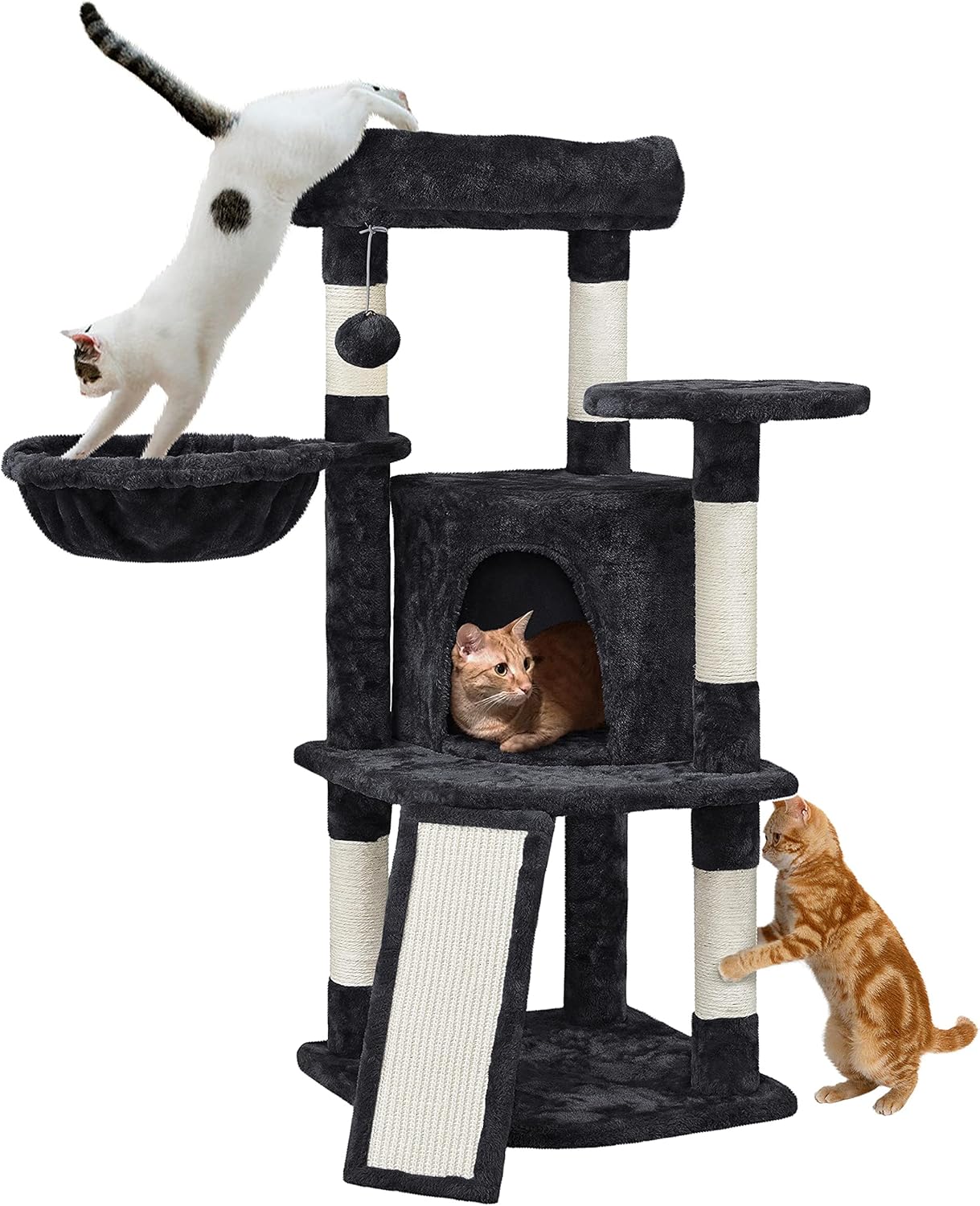 Yaheetech Cat Tree 42in Tower for Indoor Kittens with Perch
