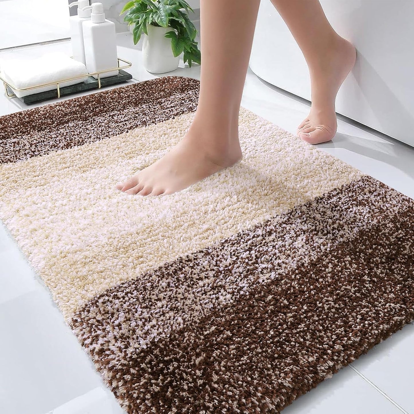 OLANLY Extra Soft Microfiber Bath Rugs Mat 34x21 for Comfort
