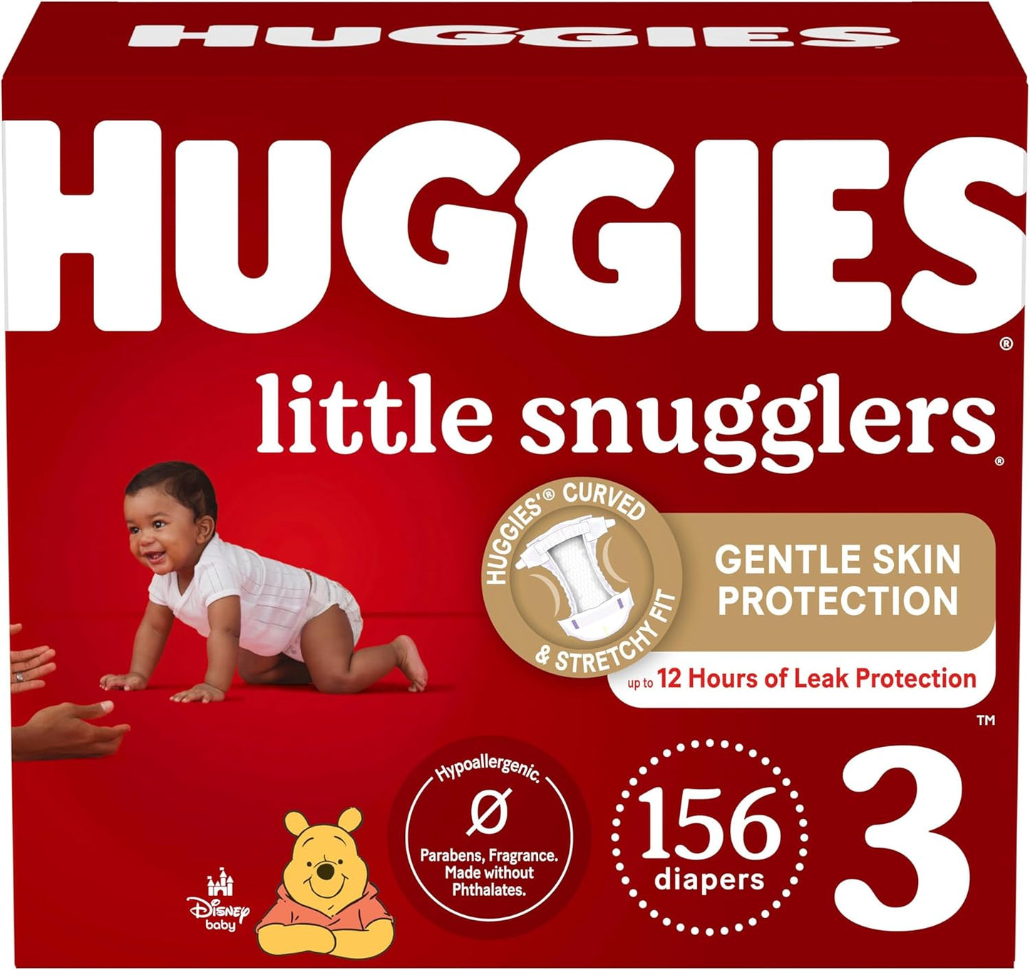 Huggies Little Snugglers Size 3 Diapers, 156ct - Ultra Soft Comfort!
