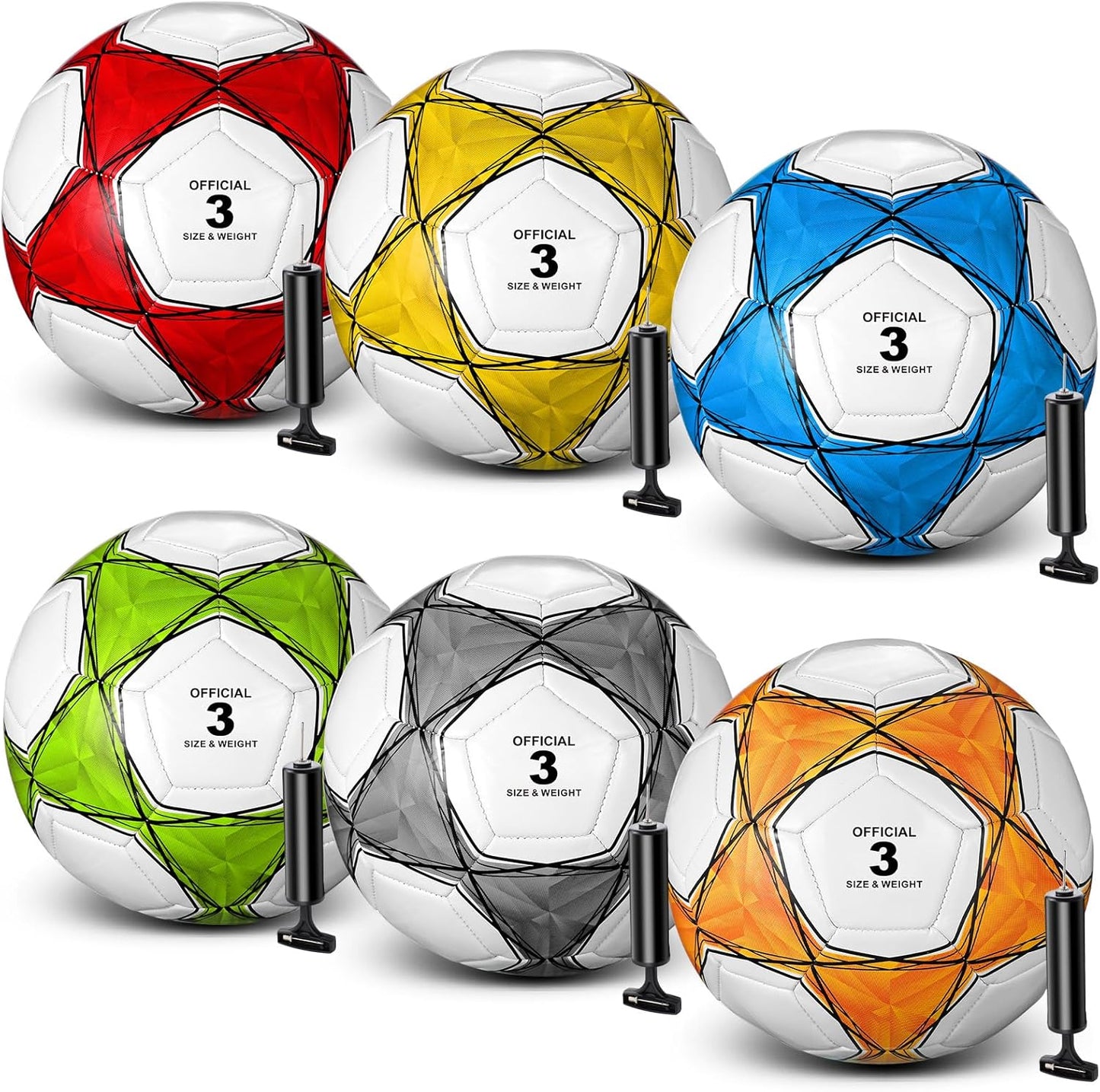 6 Pcs Operation Christmas Soccer Ball Set for Youth Training