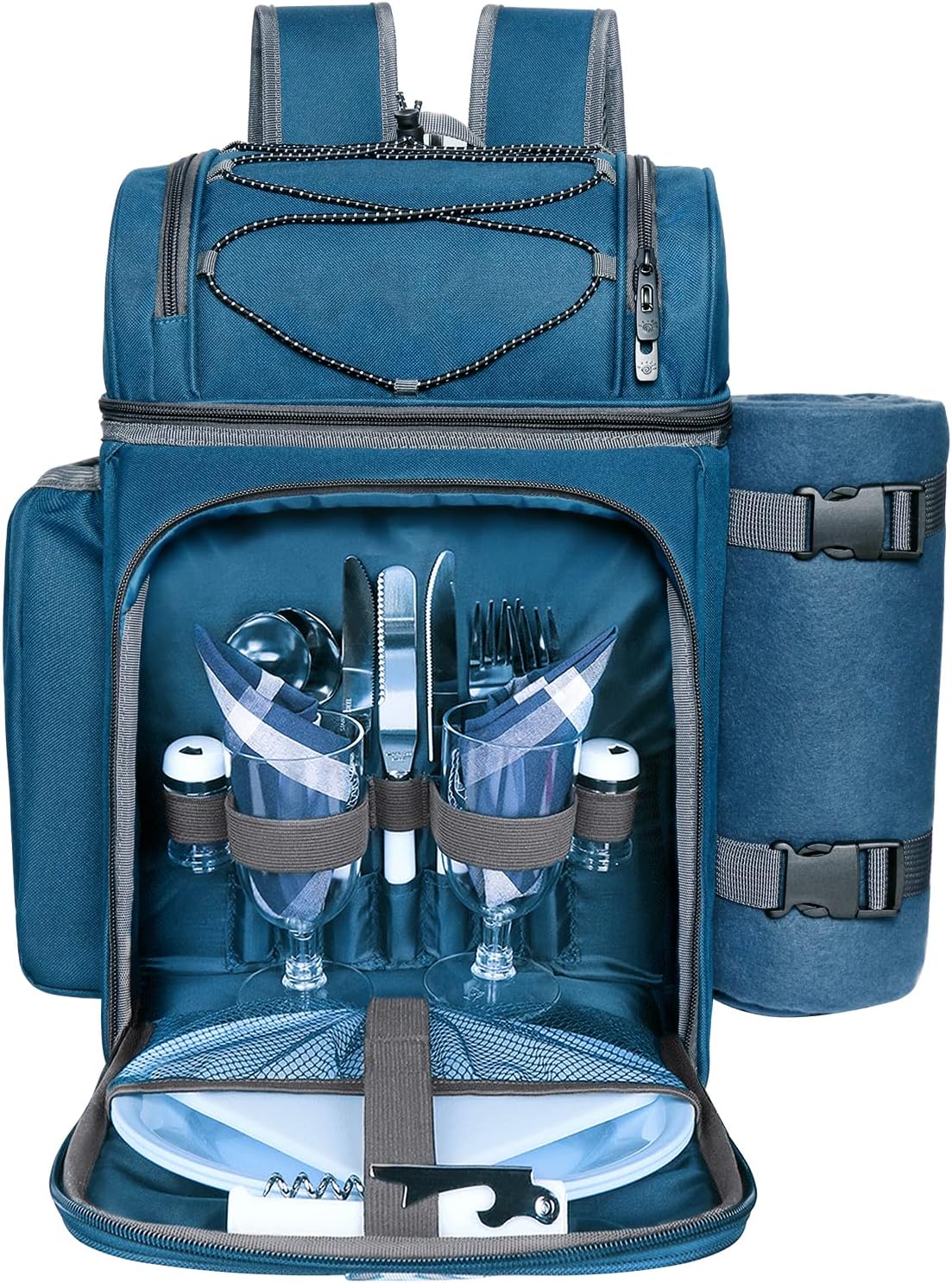 Hap Tim Picnic Basket Backpack for 2 with Insulated Cooler