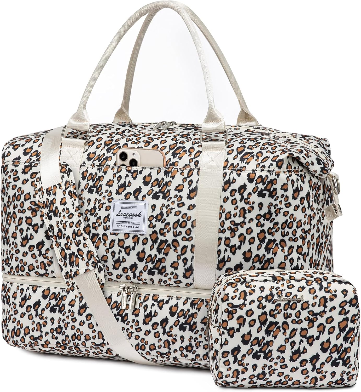 LOVEVOOK Travel Duffle Bag with Shoe Compartment for Women