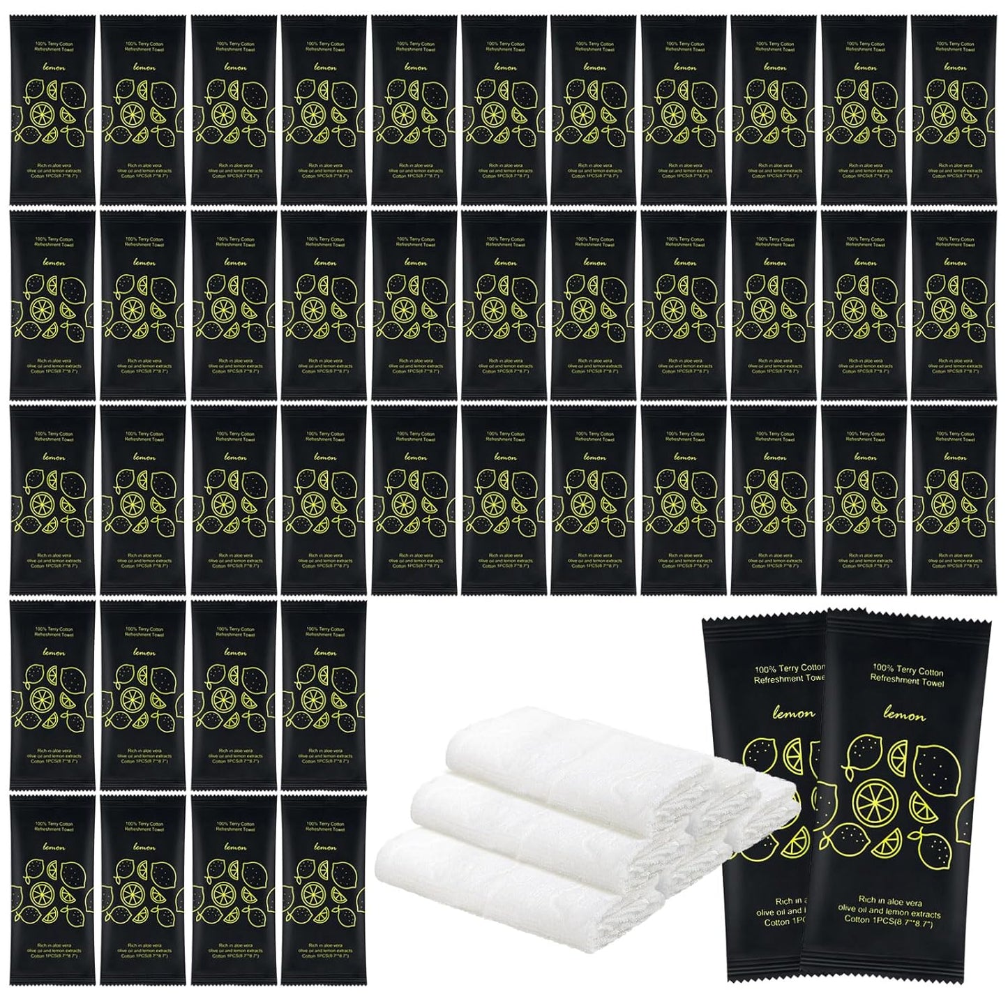 Moist Cotton Towels Individually Wrapped for Travel and Spa