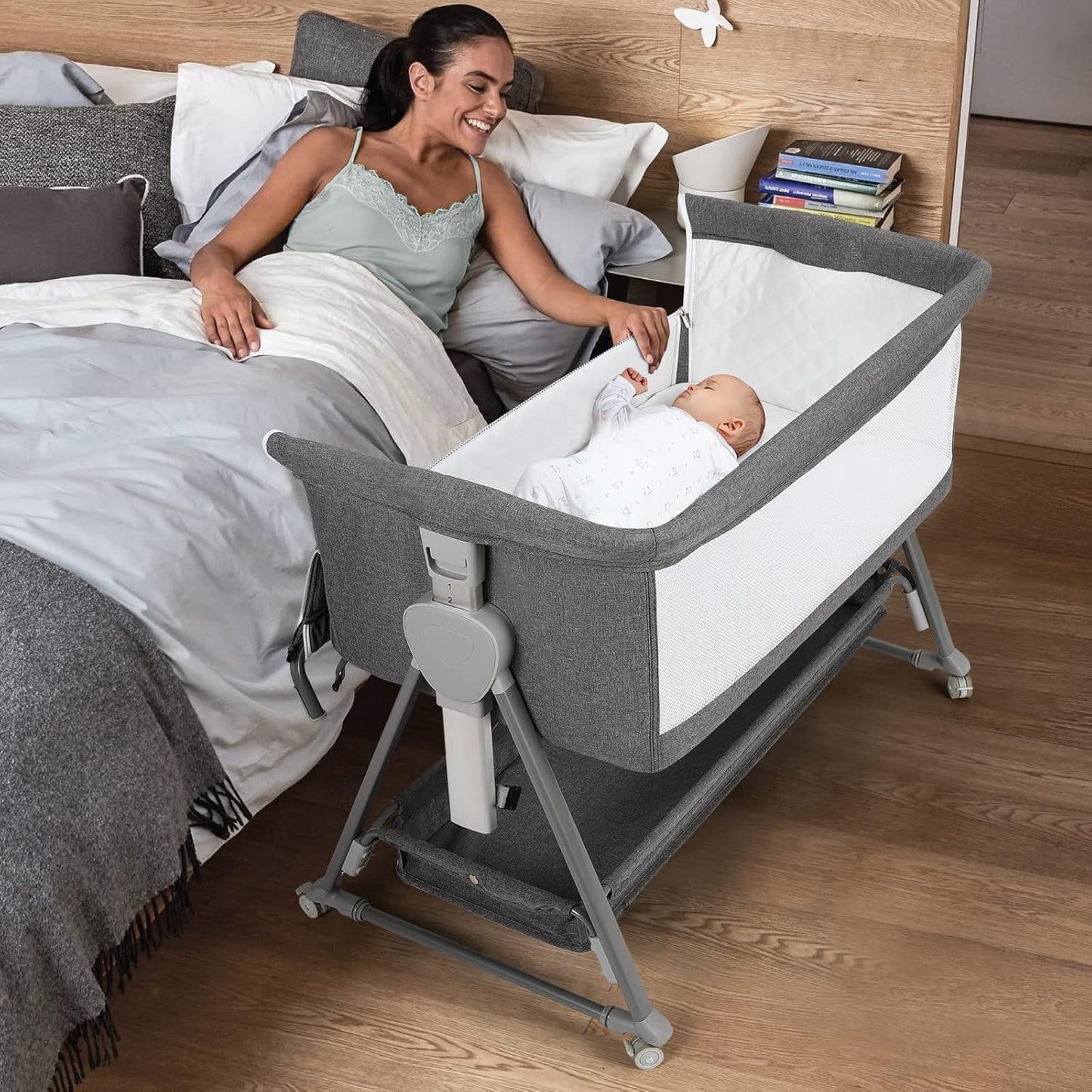 Cowiewie Bassinet Bedside Sleeper: Adjustable & Portable
