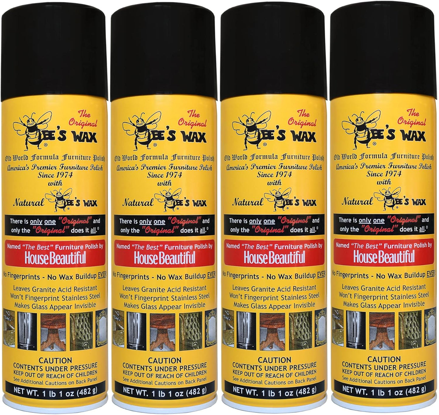 The Original BEE'S WAX Furniture Polish - 4 Pack for All Surfaces